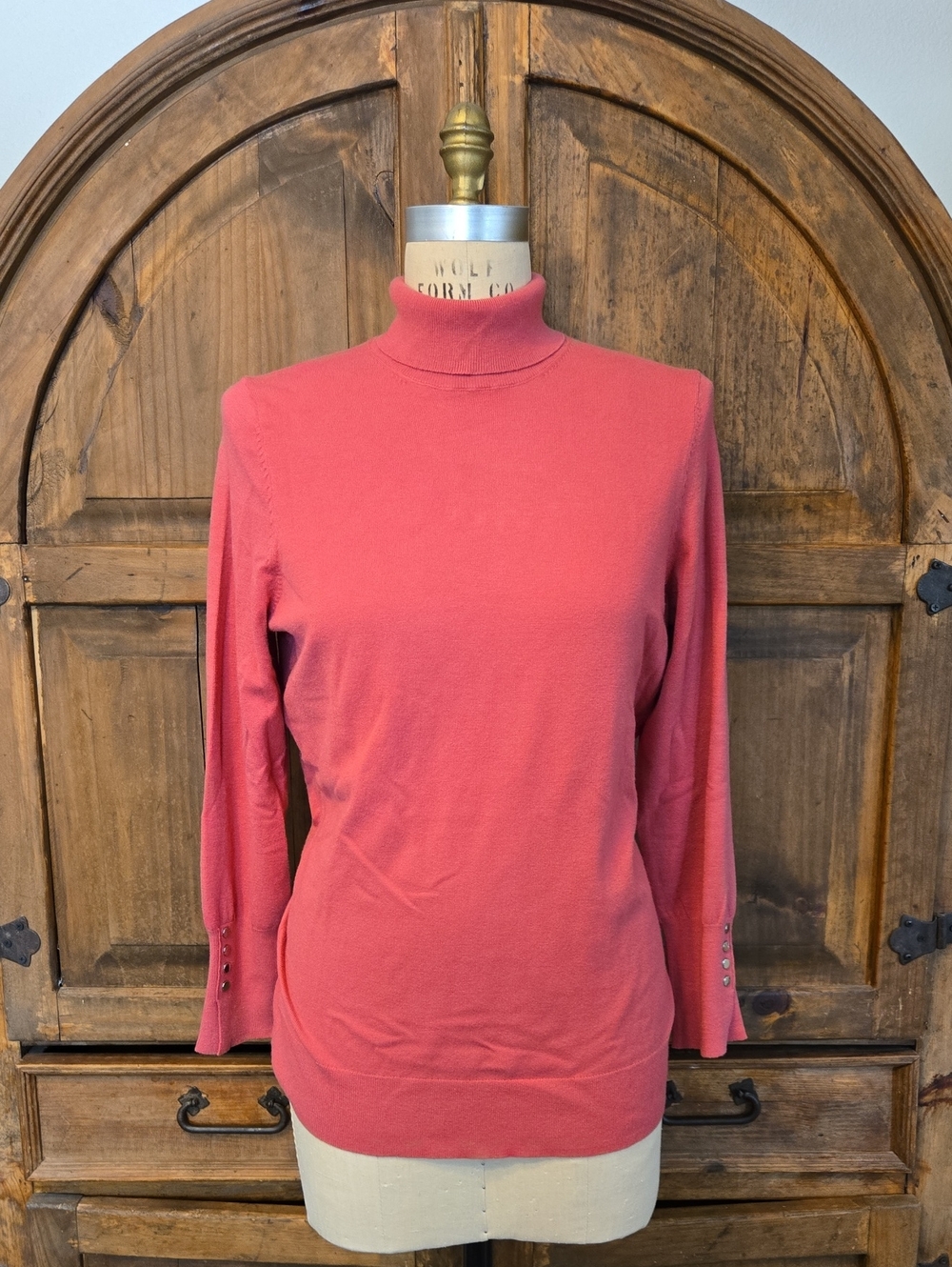 torrid Rose Pink Turtleneck Sweater with Button Cuffs